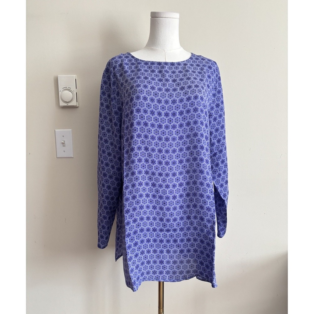 NWT Diane von Furstenberg Top Womens Medium Geometric 100% Silk Vintage 80s 90s